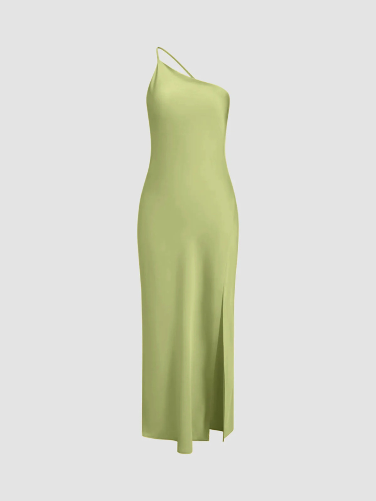 Selene | Women’s Long Dress | Satin Open Back Slit