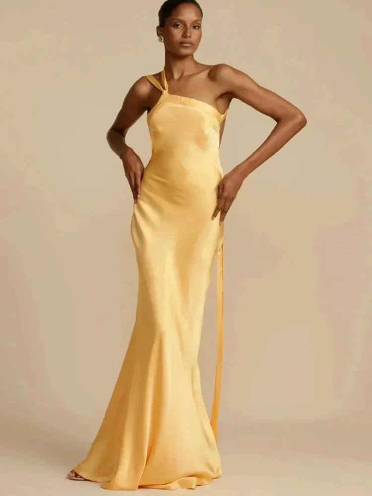 Selvia | Women’s Dress | One Shoulder Backless Asymmetrical Elegant