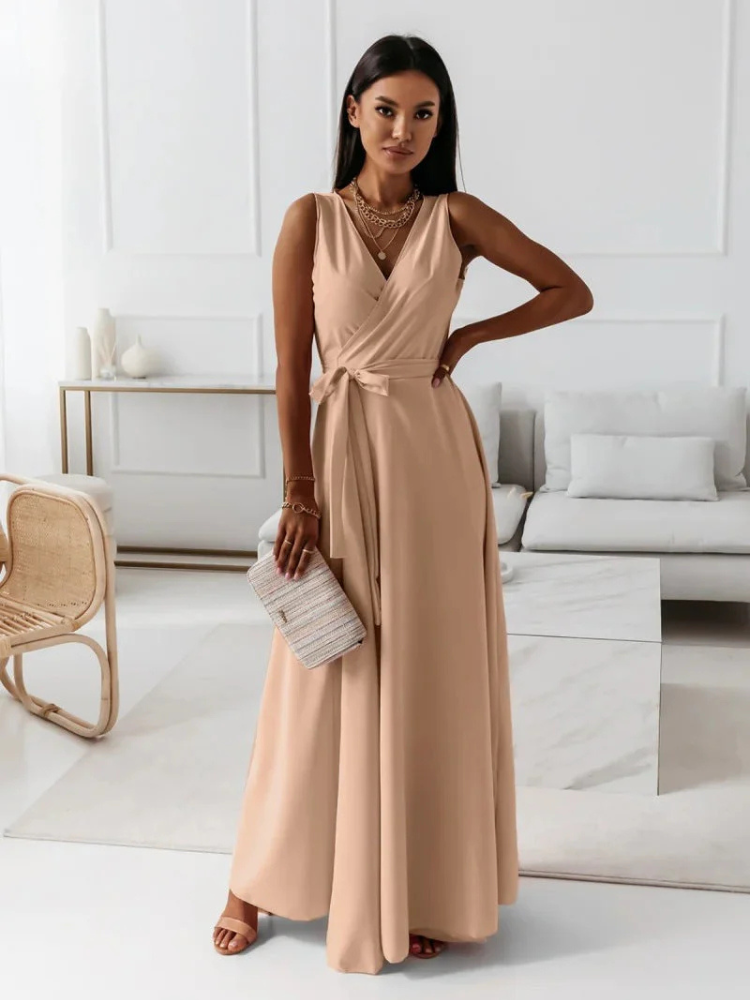Solène | Women’s Midi Dress | V-Neck