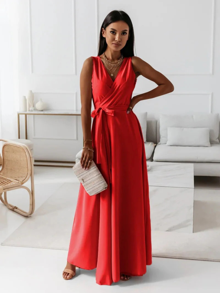 Solène | Women’s Midi Dress | V-Neck