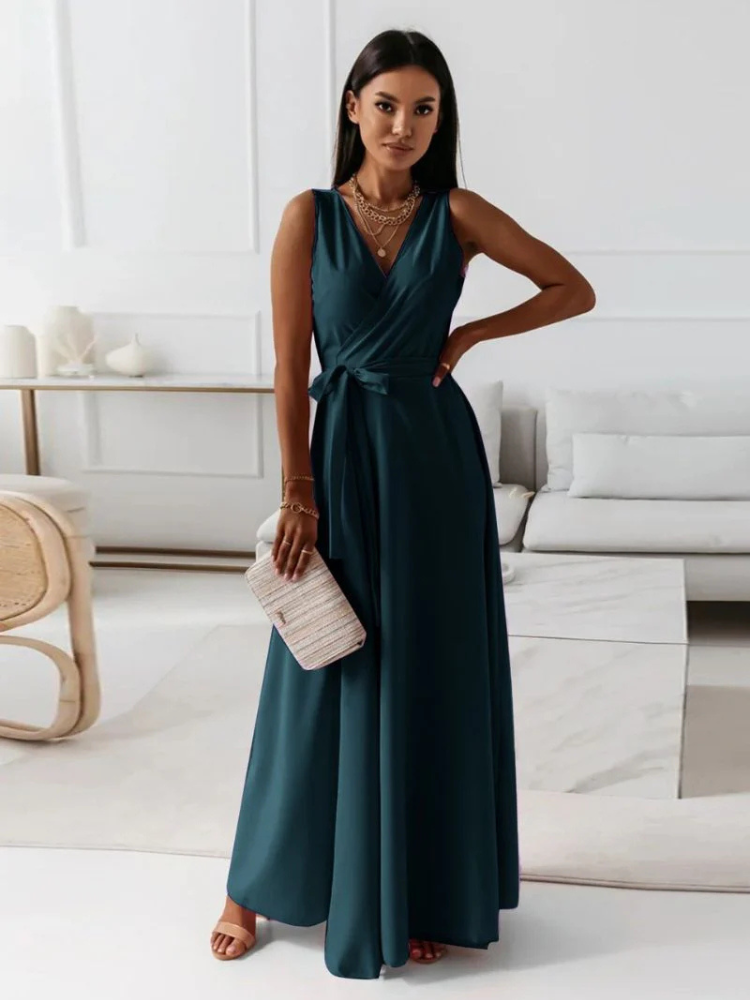 Solène | Women’s Midi Dress | V-Neck
