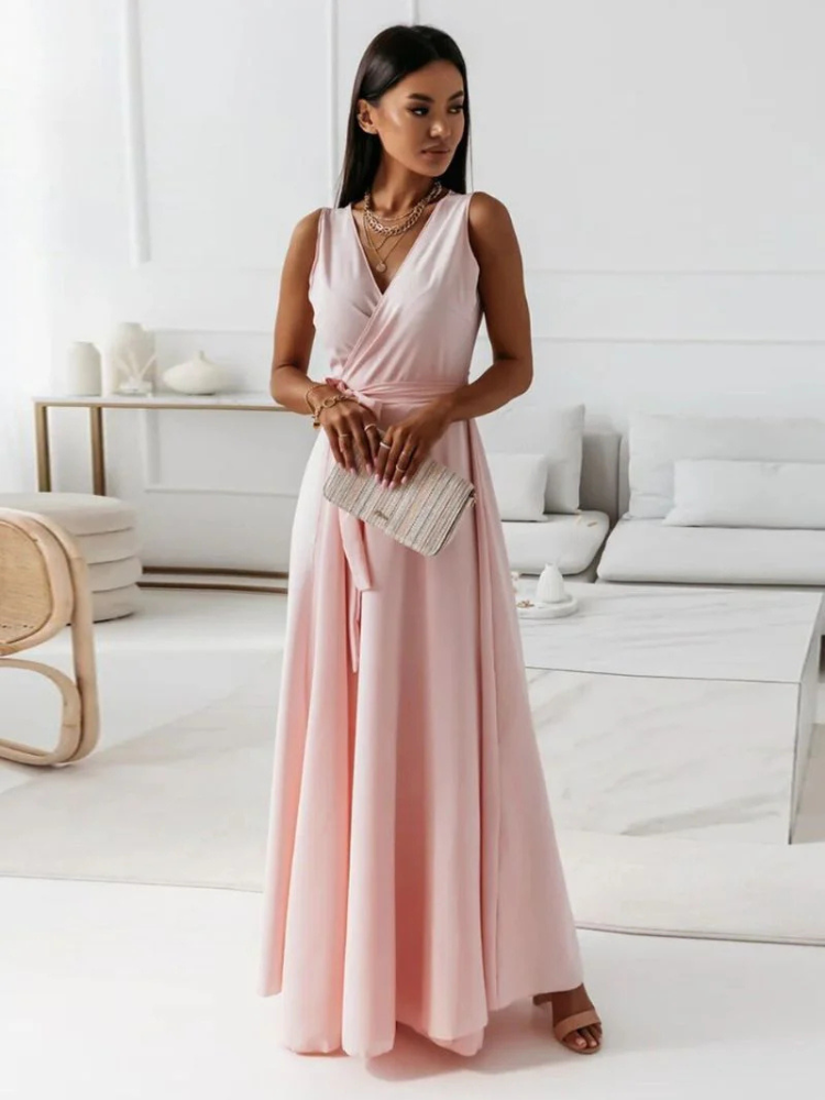 Solène | Women’s Midi Dress | V-Neck