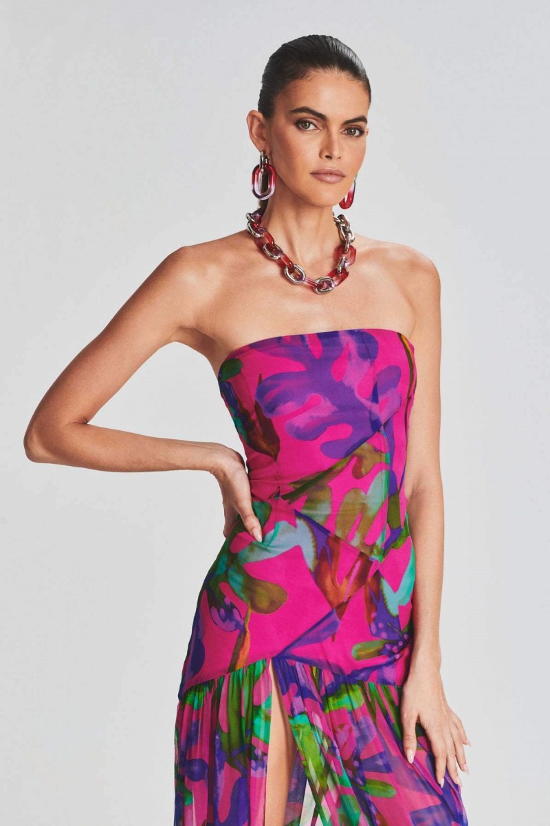 Strapless Floral Maxi Dress | Bold | Elegant and Flowing