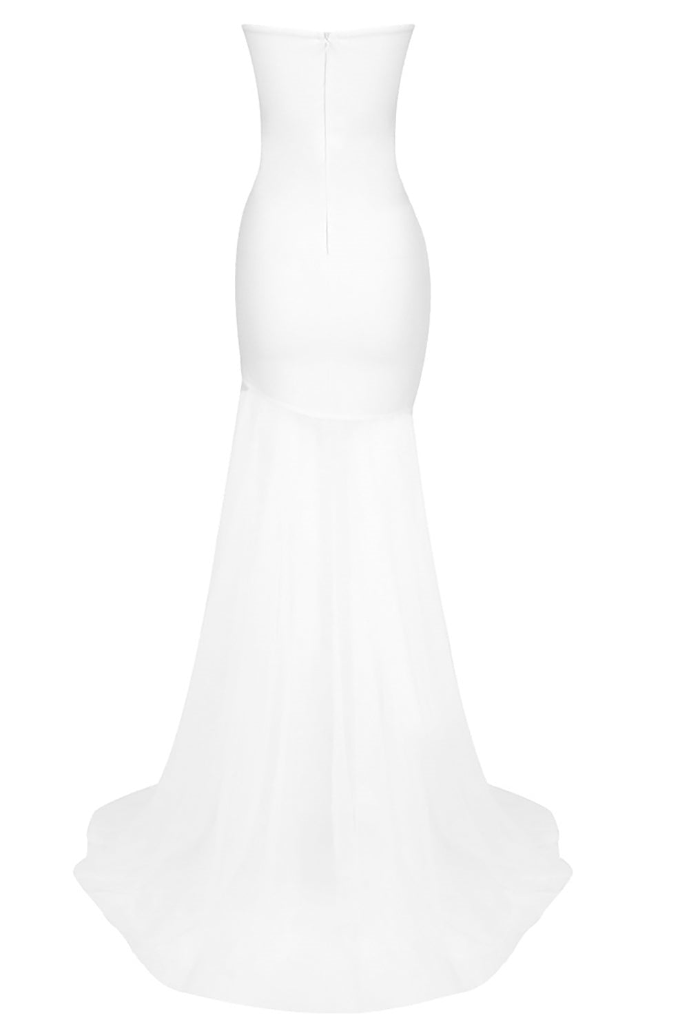 Strapless Asymmetric Gown | Dramatic & Elegant | Sheer Train