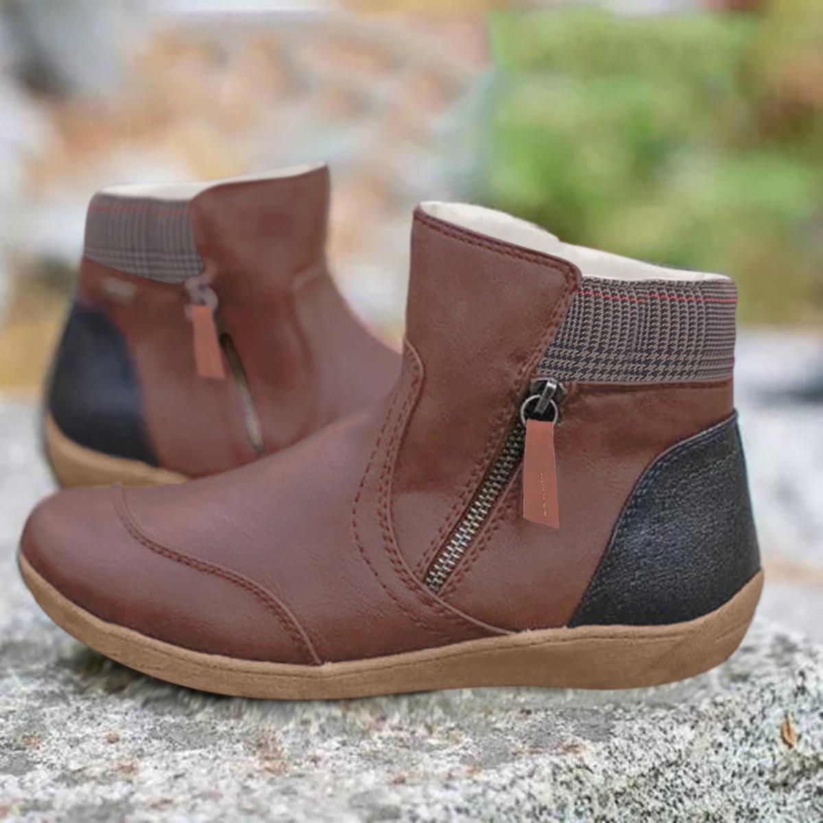 Women’s Casual Ankle Boots – Slip-Resistant Outsole