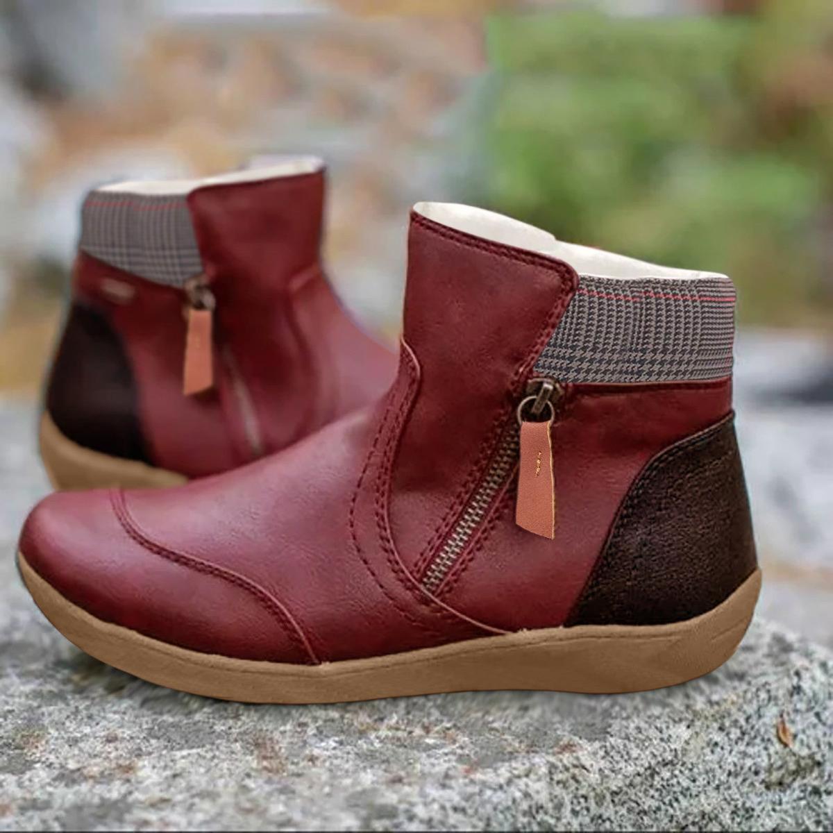 Women’s Casual Ankle Boots – Slip-Resistant Outsole