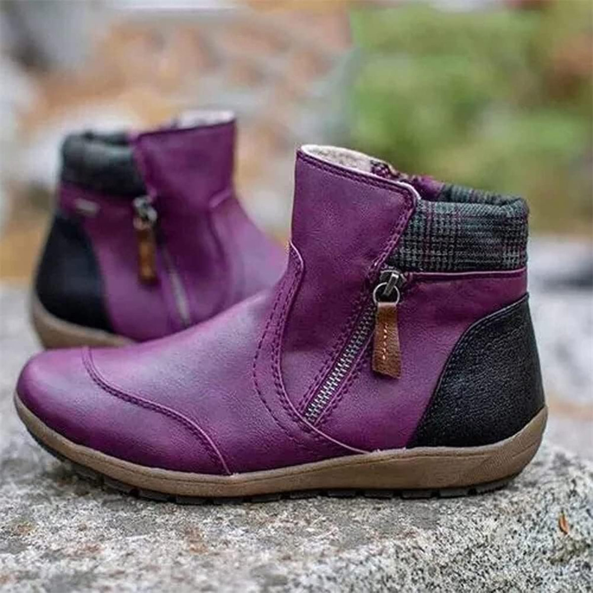 Women’s Casual Ankle Boots – Slip-Resistant Outsole