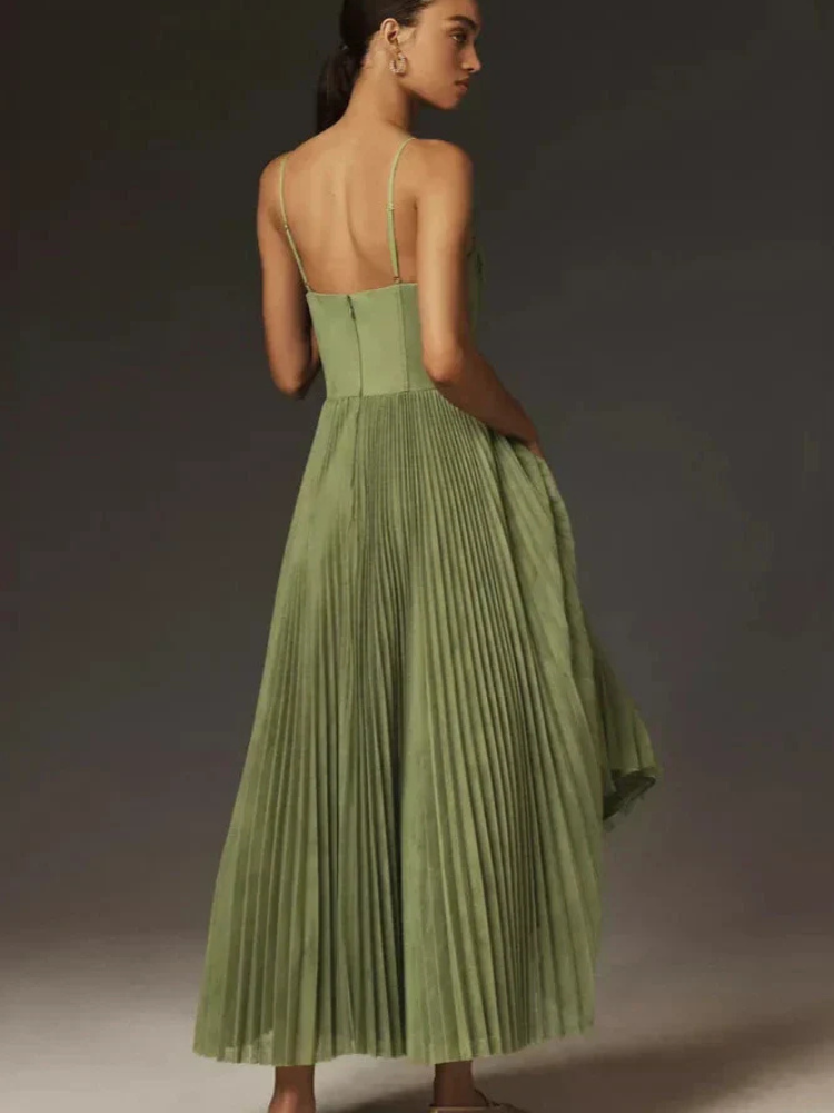 Women’s Pleated Midi Dress | Elegant & Romantic | Summer Vibe