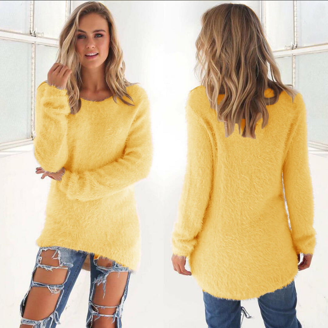 Elvira – Women’s Soft Textured Long Winter Jumper