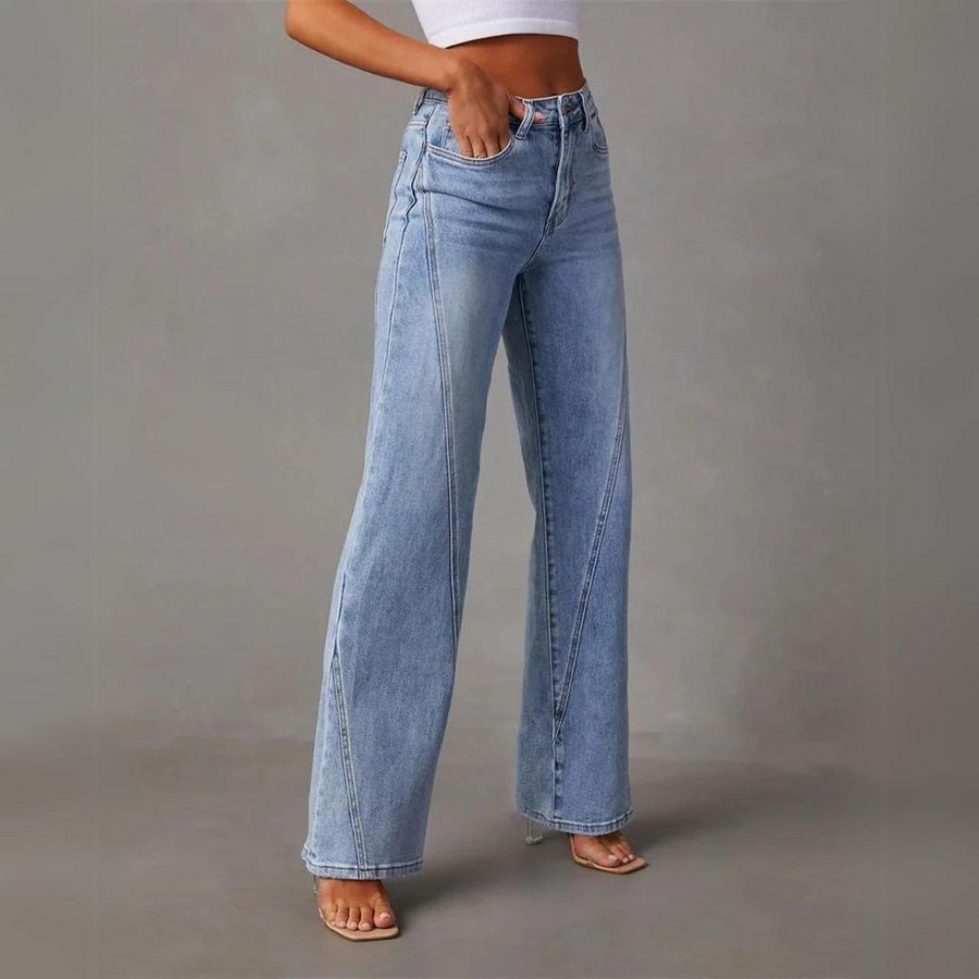 Elvarin – Women’s High Waist Wide Leg Vintage Jeans