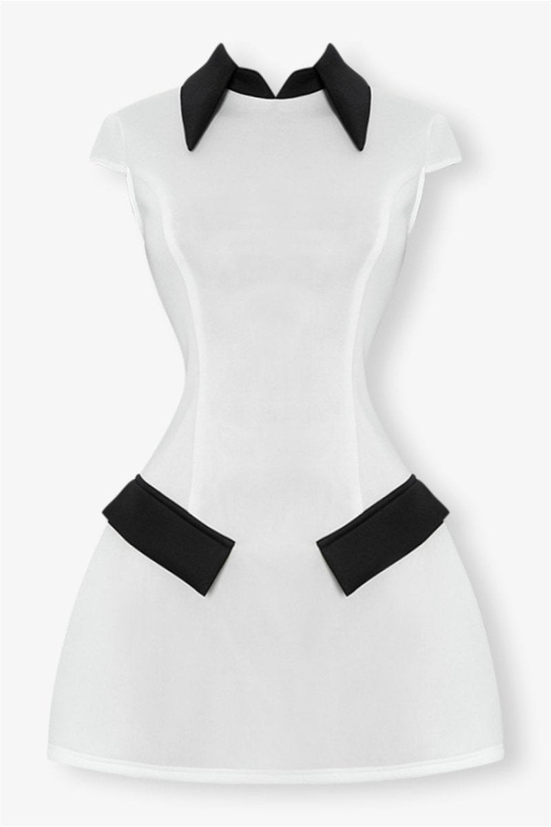 Contrast Detail Mini Dress | Chic | Tailored Fit