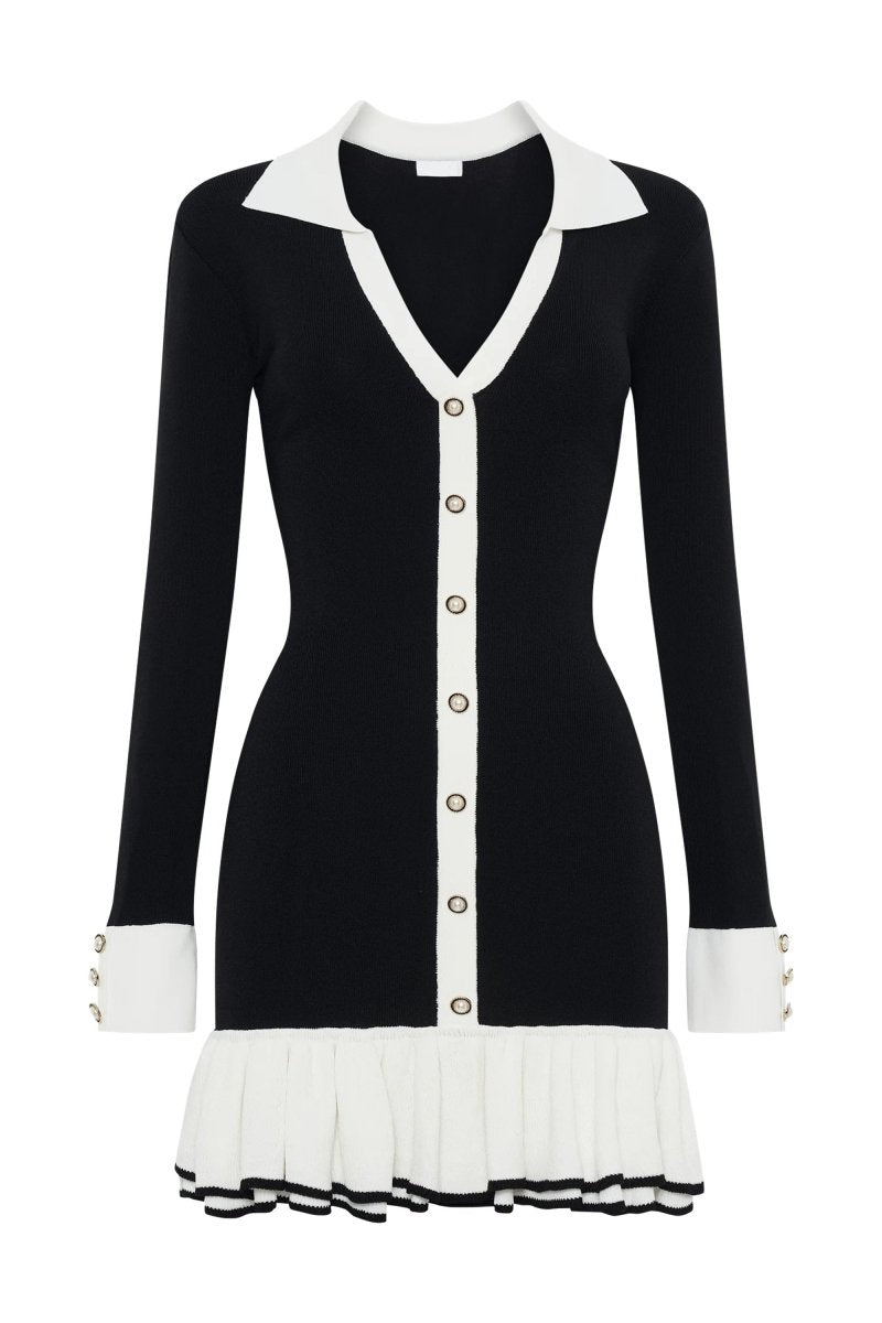 Black & White Mini Dress | Preppy Chic | Elegant & Timeless