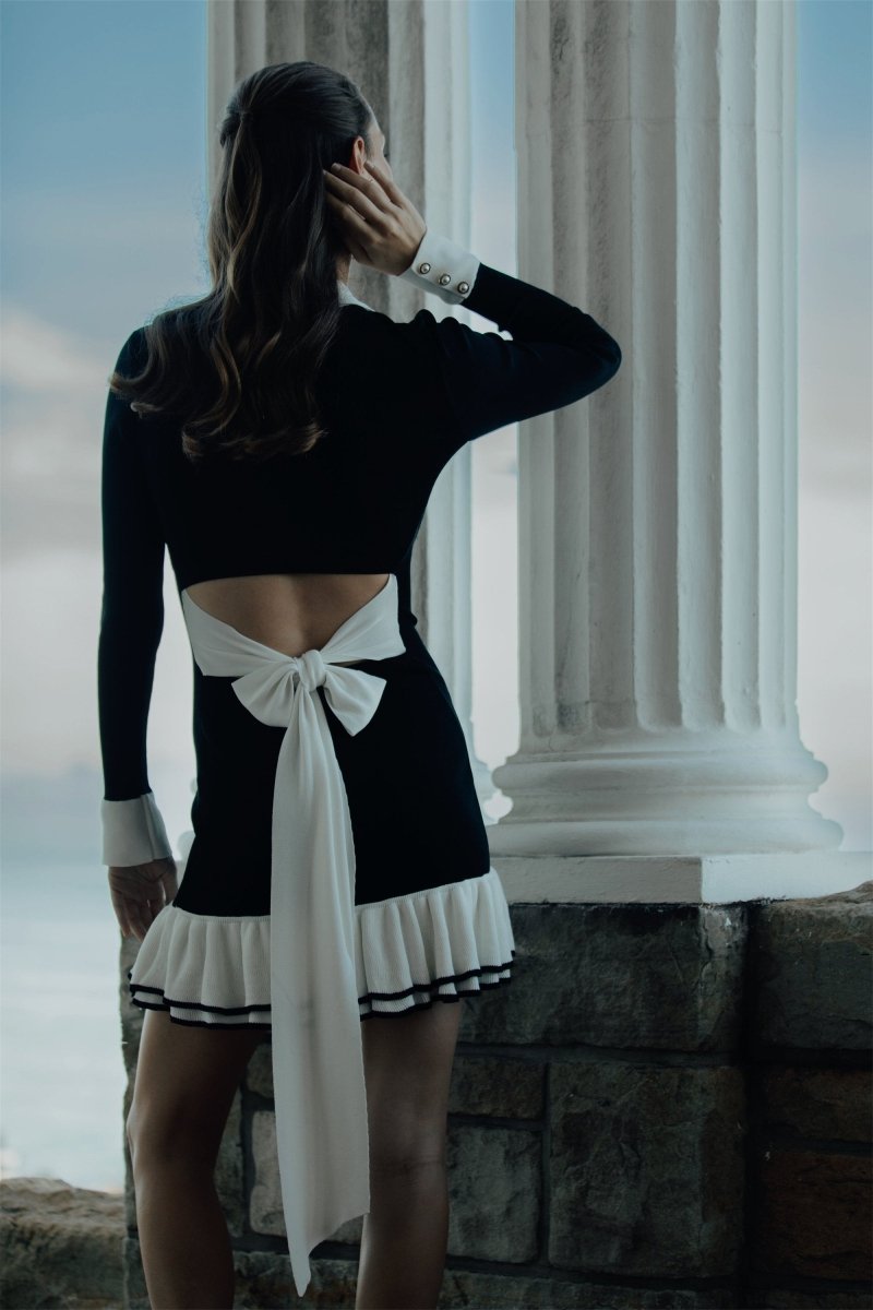 Black & White Mini Dress | Preppy Chic | Elegant & Timeless