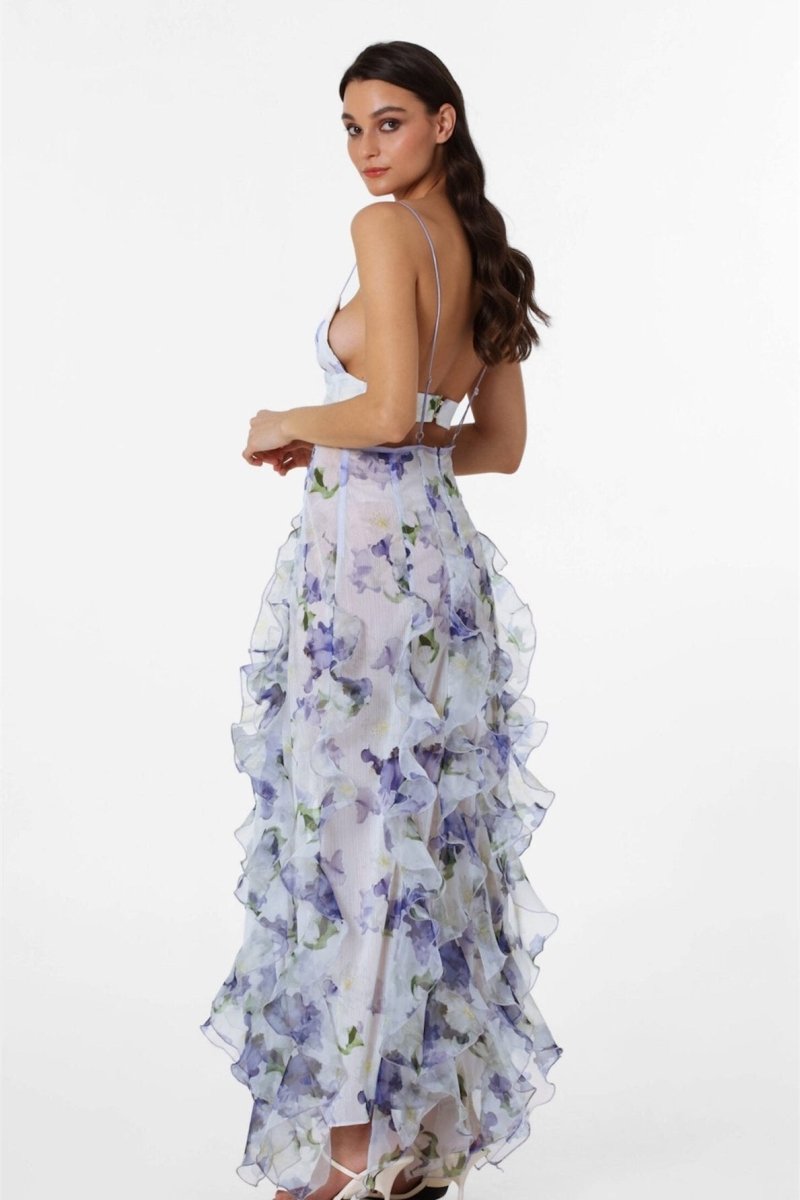 Floral Appliqué Maxi Dress | Strapless | Elegant & Romantic