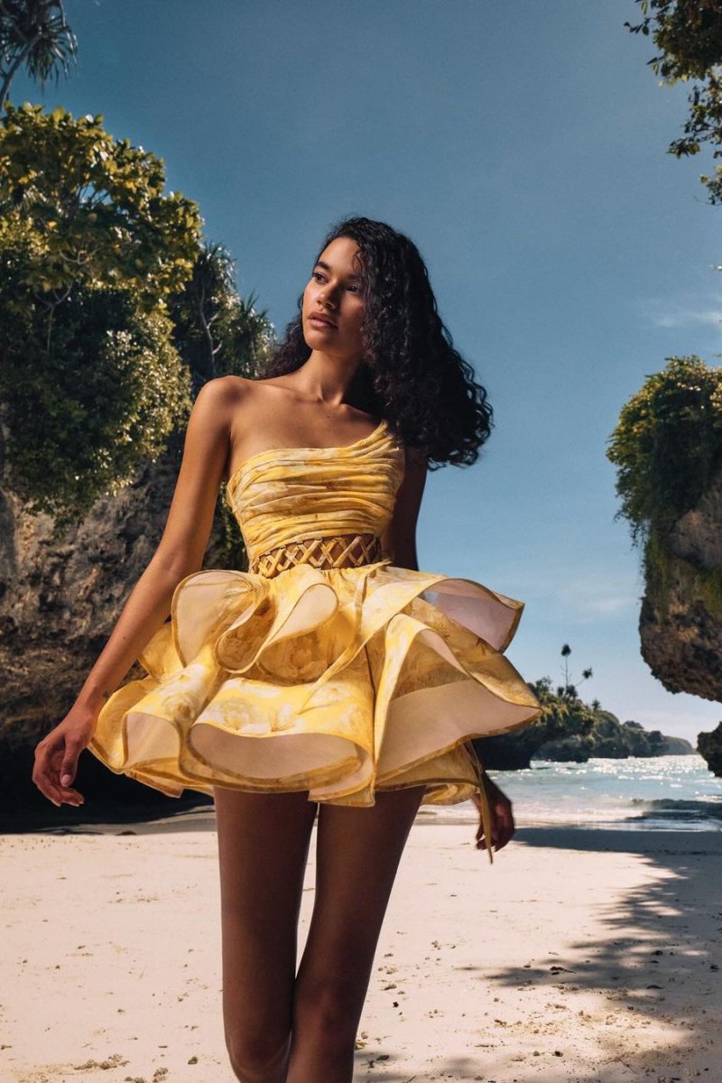 Asymmetrical Ruffle Mini Dress | Bold & Artistic | One-Shoulder Design