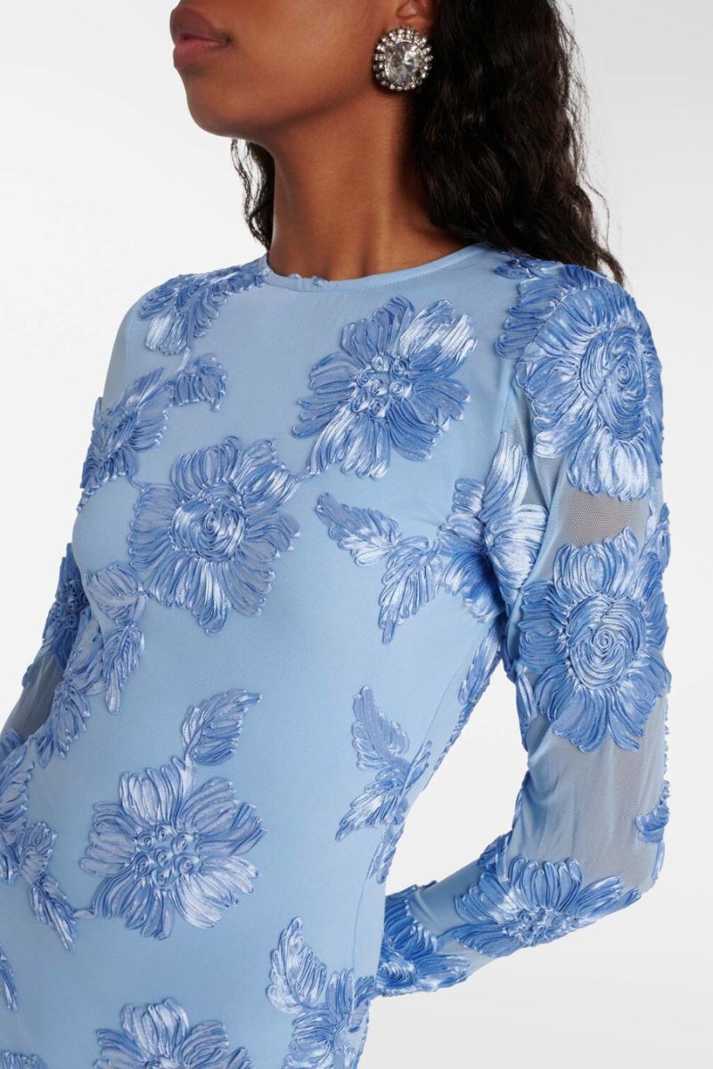 Floral Jacquard Mini Dress | Elegant & Modern | Open Back