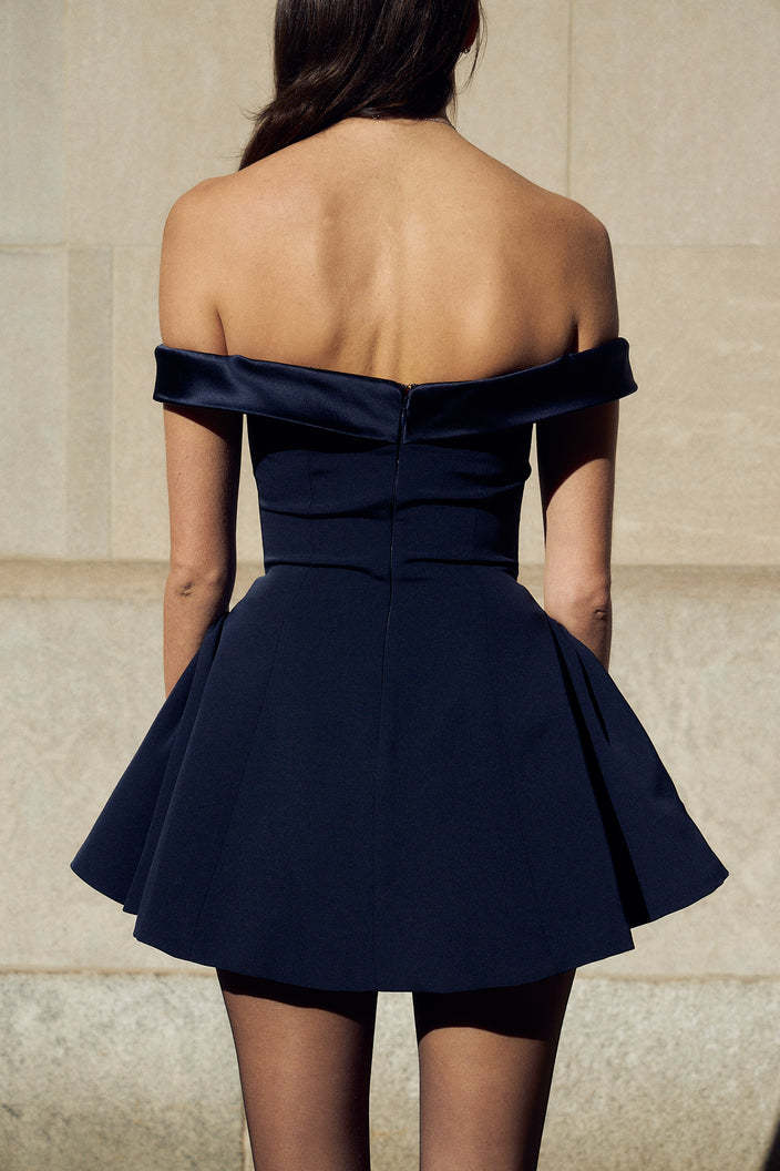 Off-Shoulder Fit & Flare Mini Dress | Flirty & Elegant | Sweetheart Neckline