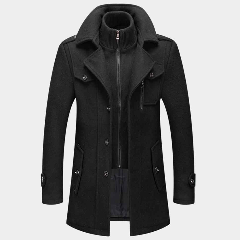 Men's Winter Jacket – Double-Layer Design with High Collar