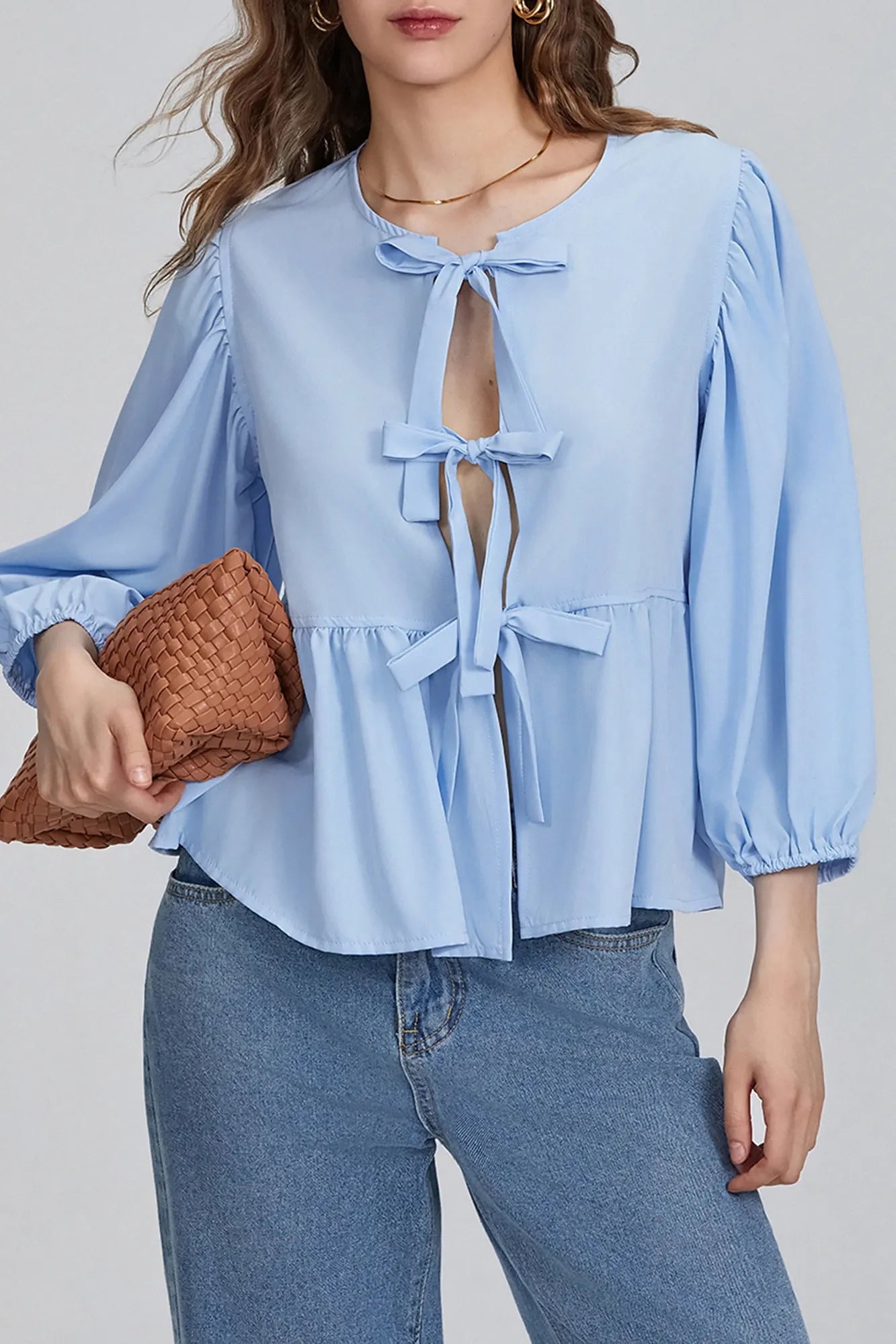Peplum Blouse | Tie-Front Design | Feminine & Flowy