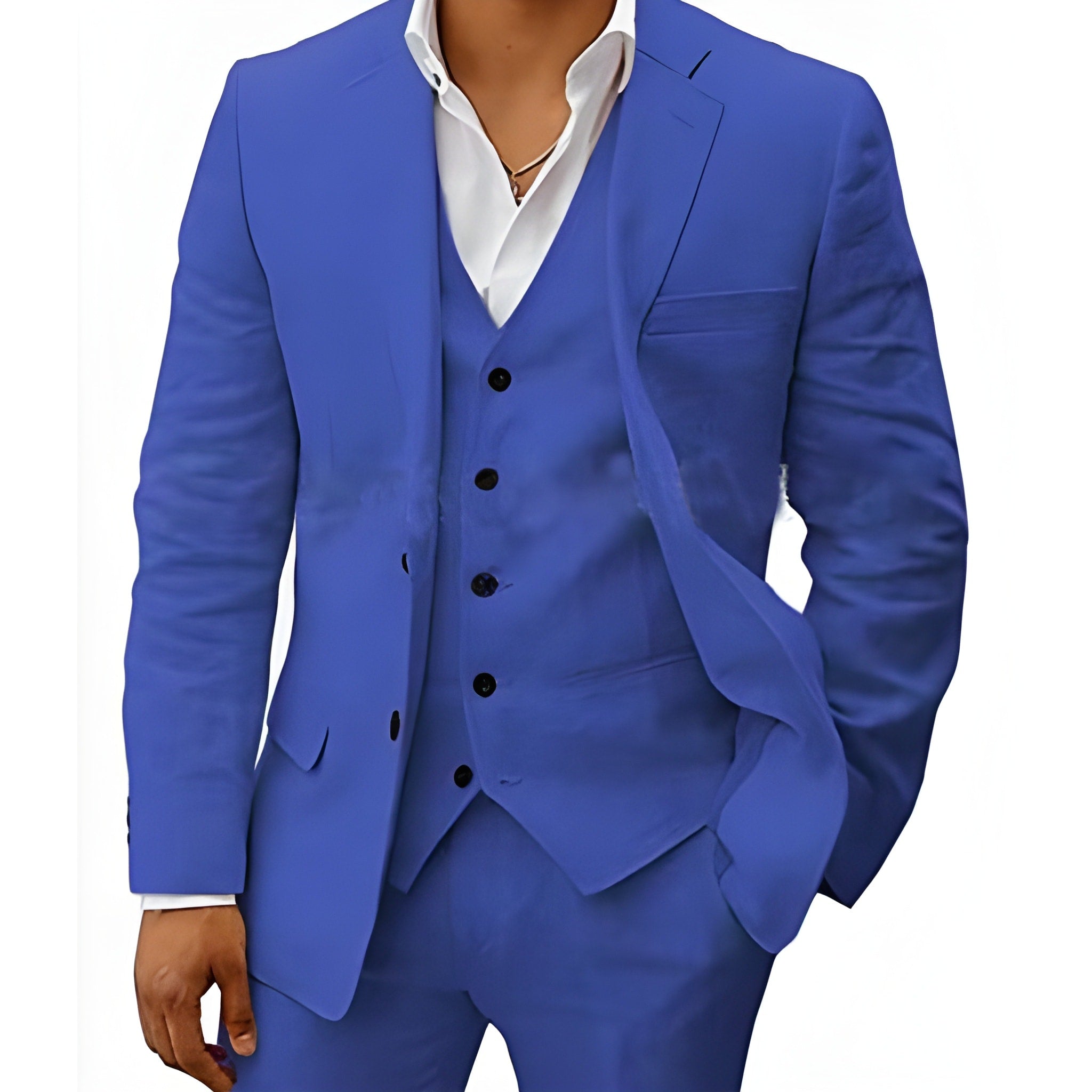 Men's three-piece suit with waistcoat, jacket and trousers