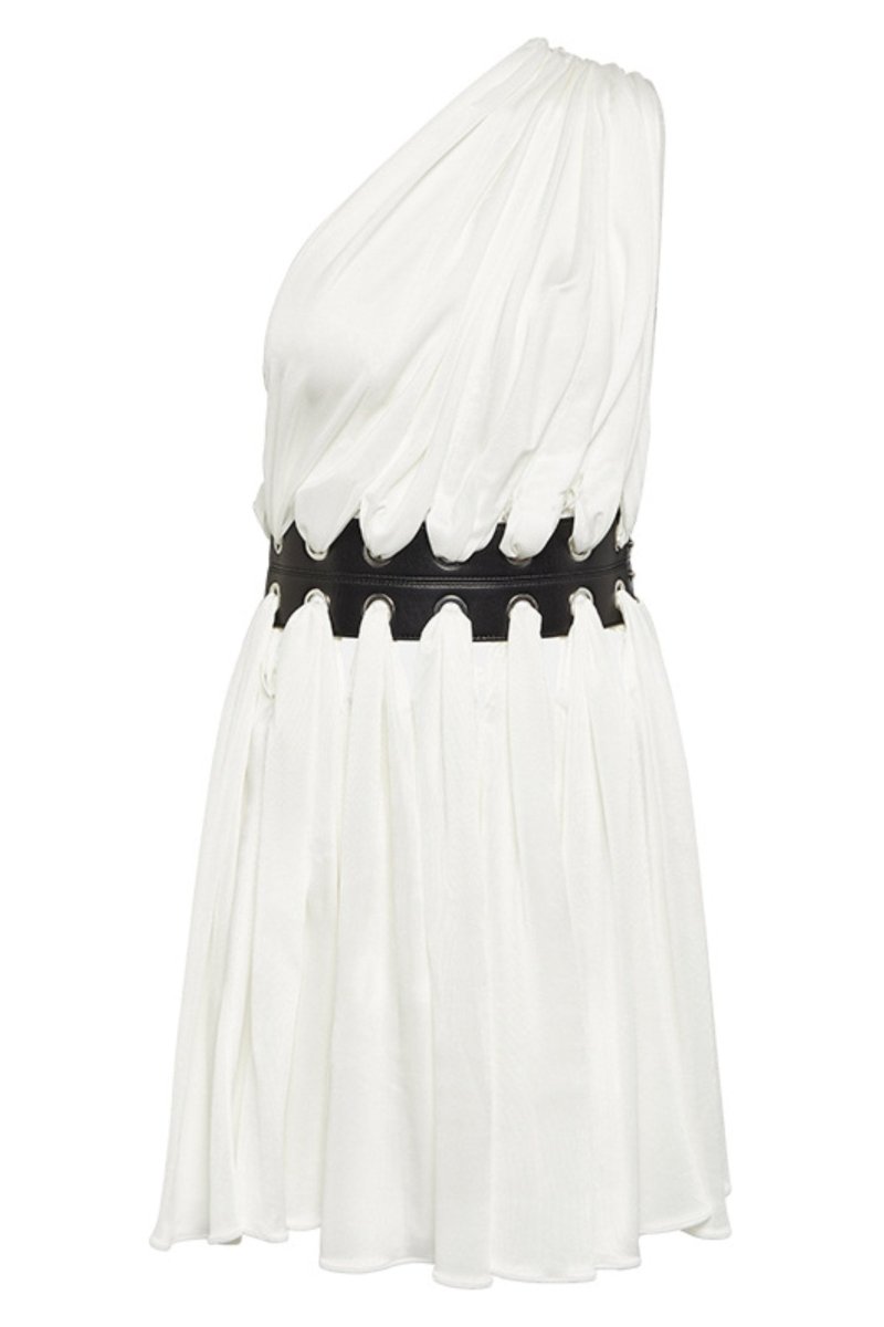 One-Shoulder Pleated Mini Dress | Elegant | Flowy & Chic