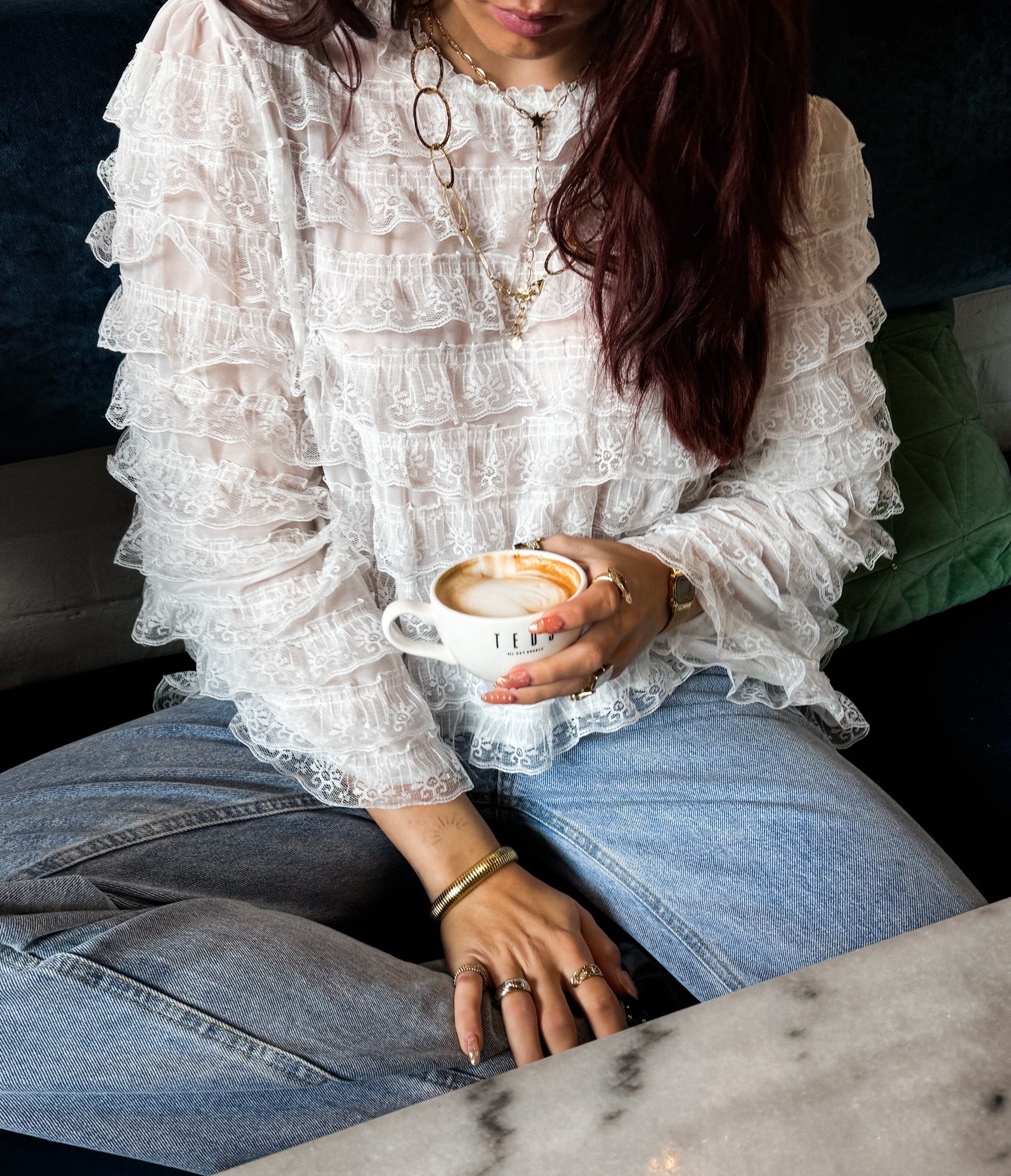 Women’s White Top - Long-Sleeve Blouse