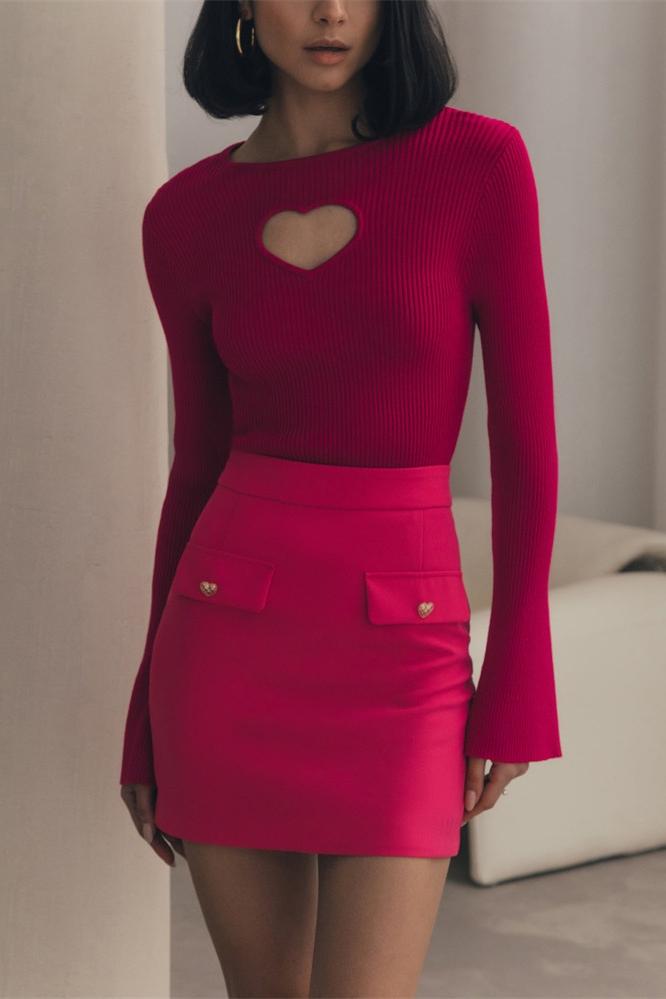 Heart Cutout Top | Long Sleeve | Stretchy & Chic