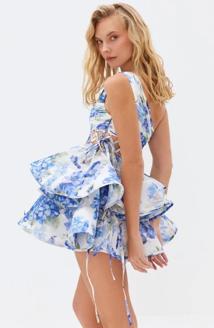 Asymmetrical Ruffle Mini Dress | Bold & Artistic | One-Shoulder Design