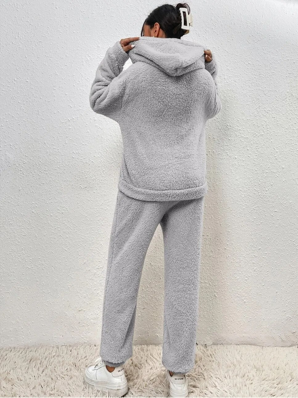 Women’s Plush-Style Lounge Hoodie Set | Relaxed Fit