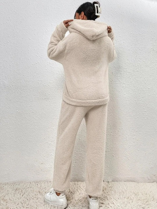 Women’s Plush-Style Lounge Hoodie Set | Relaxed Fit