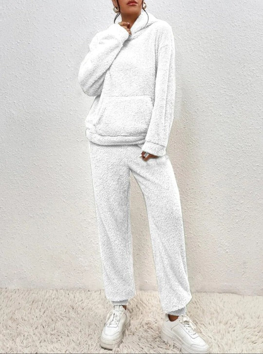 Women’s Plush-Style Lounge Hoodie Set | Relaxed Fit