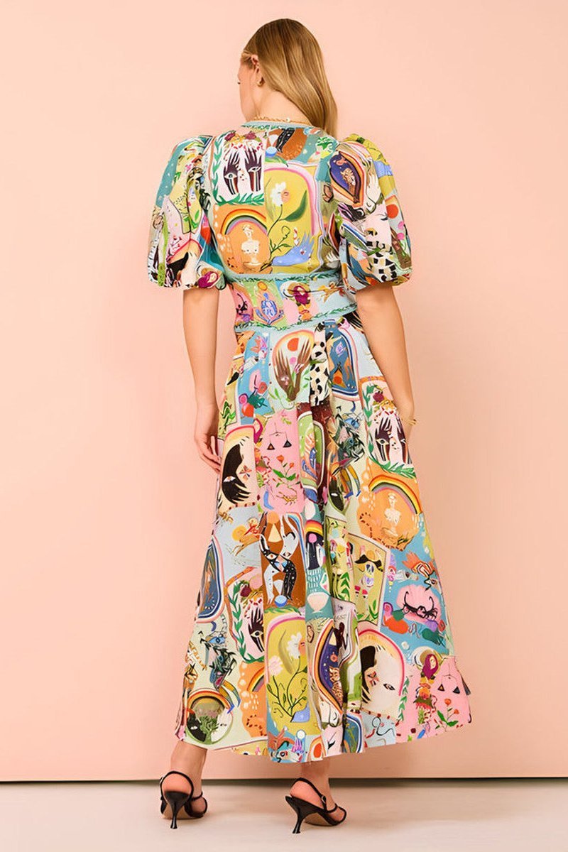 Puff Sleeve Maxi Dress | Vibrant | Playful and Chic