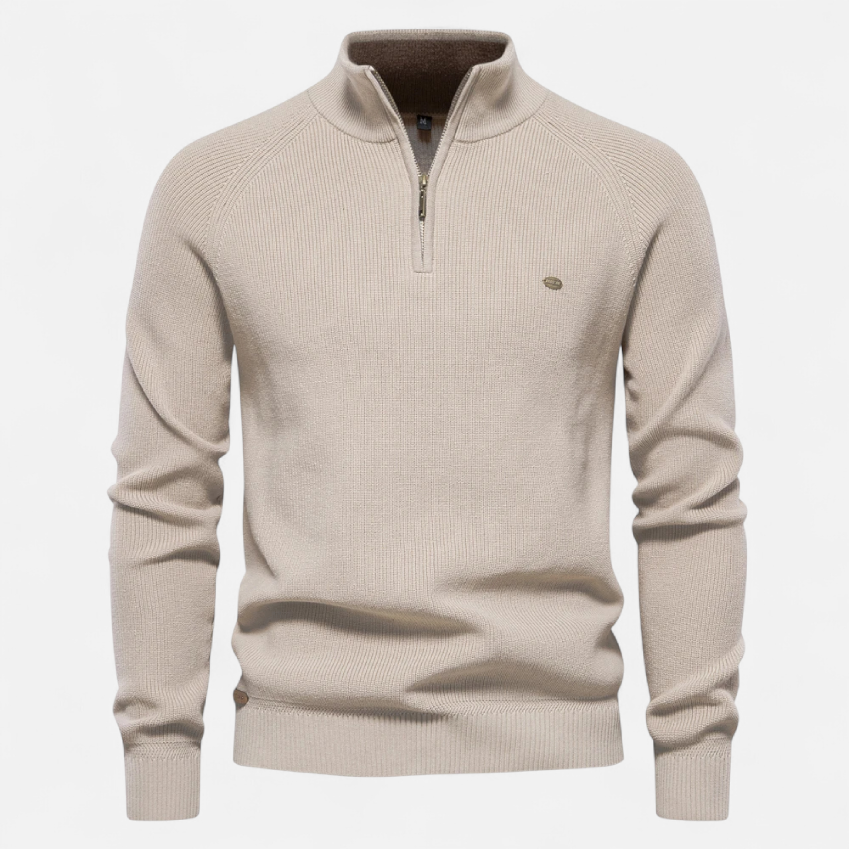 Men's zip-up jumper – sophisticated knit pattern