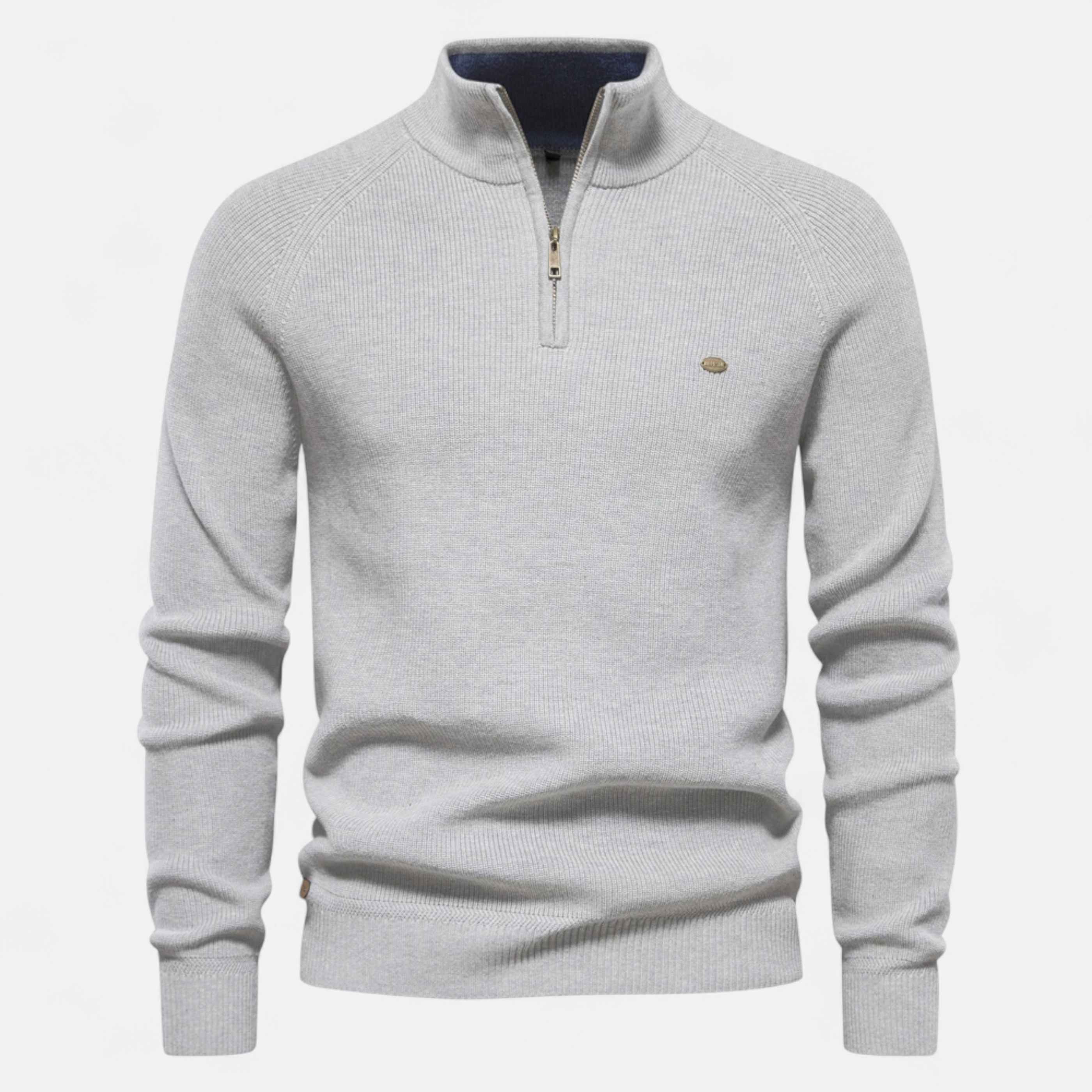 Men's zip-up jumper – sophisticated knit pattern