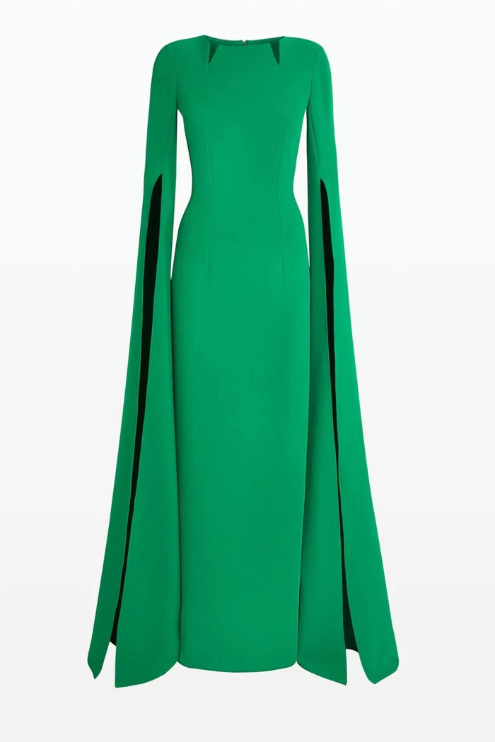 Cape-Sleeve Evening Gown | Bold & Elegant | Perfect for Formal Events