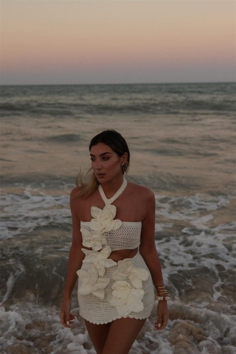 Floral Crochet Two-Piece Set | Boho Chic | Handmade & Elegant