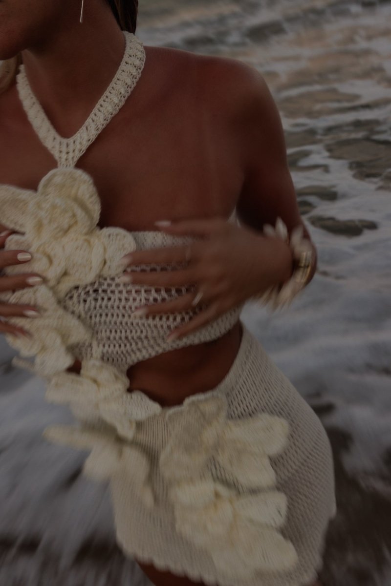 Floral Crochet Two-Piece Set | Boho Chic | Handmade & Elegant