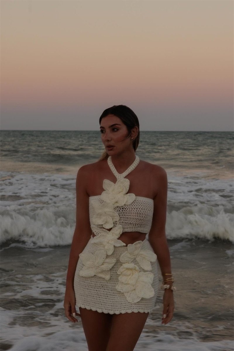 Floral Crochet Two-Piece Set | Boho Chic | Handmade & Elegant