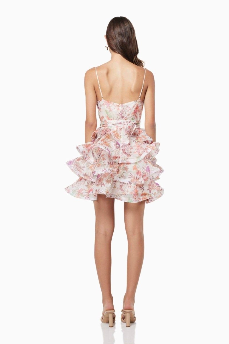 Floral Ruffle Mini Dress | Strapless | Elegant & Feminine