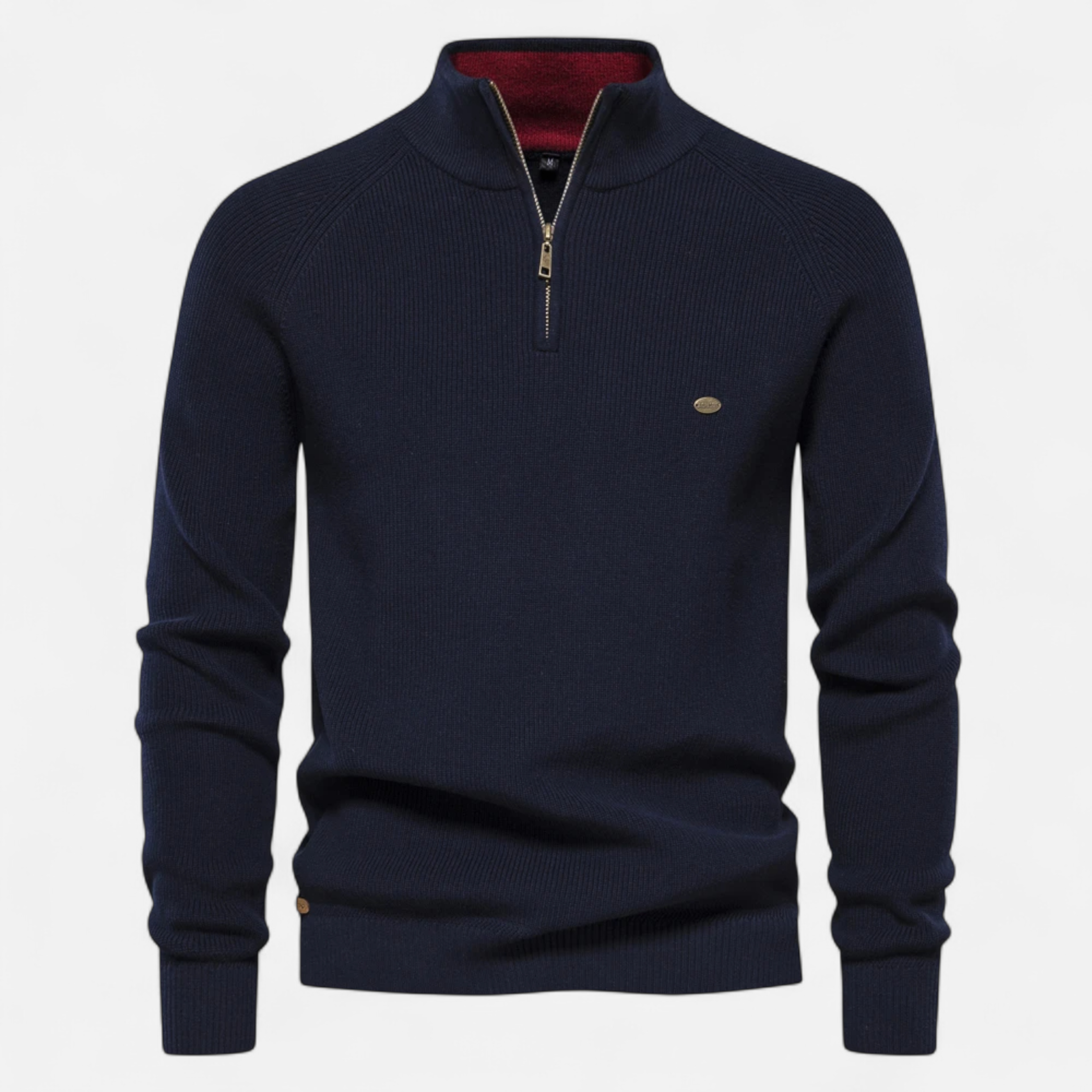 Men's zip-up jumper – sophisticated knit pattern