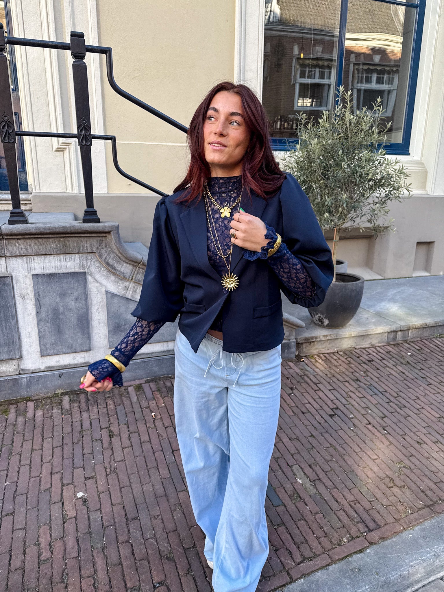 Women’s Blazer - Short-Sleeve Jacket in Navy