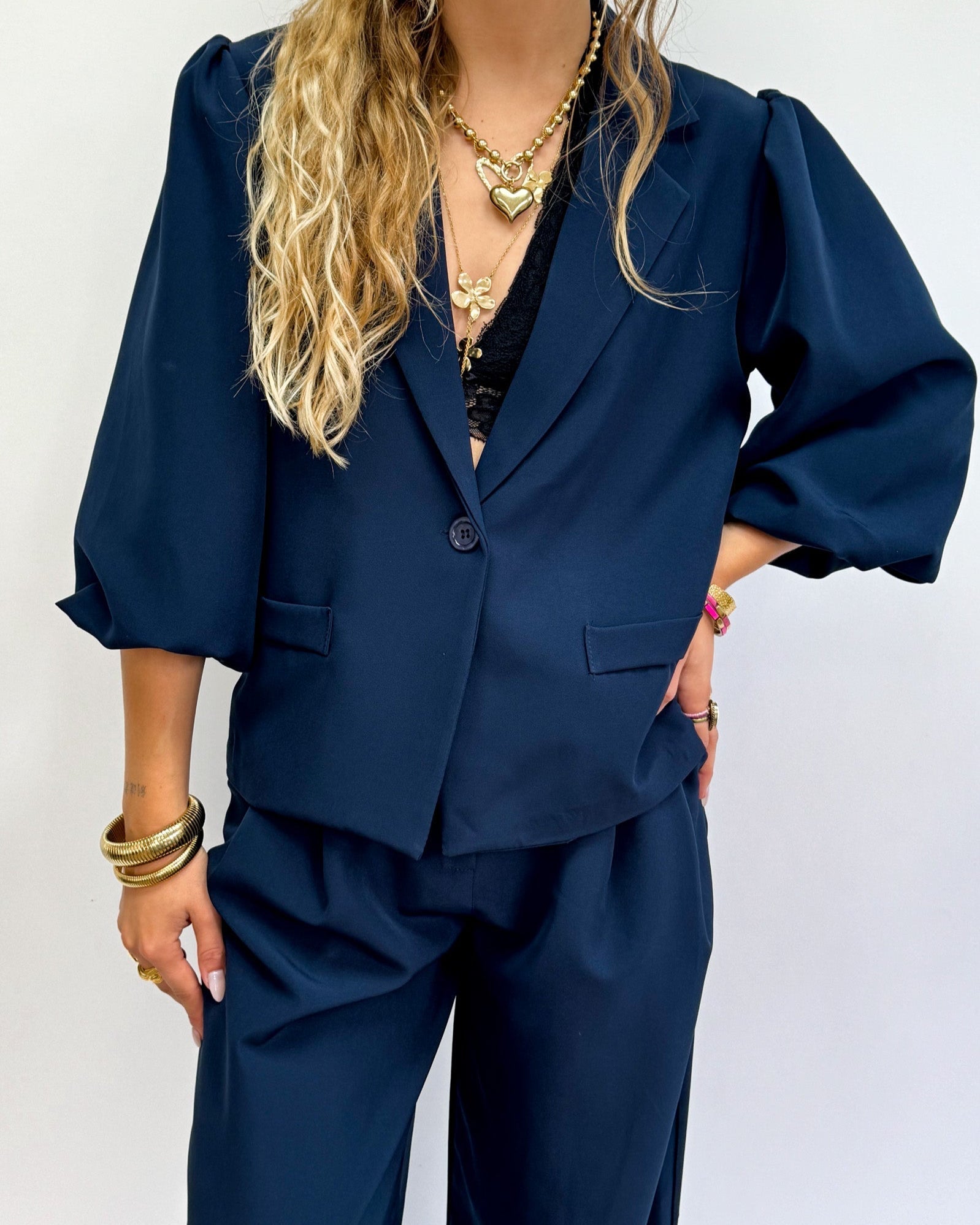 Women’s Blazer - Short-Sleeve Jacket in Navy