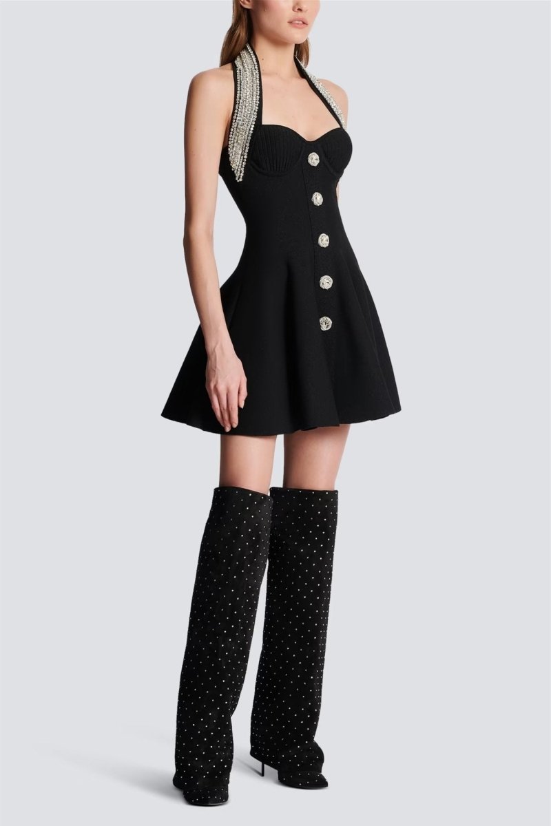 Halter Mini Dress | Vintage-Inspired | Flared Skirt