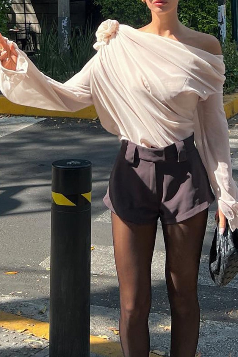 Off-Shoulder Draped Blouse | Chic & Elegant | Perfect for Statement Styling