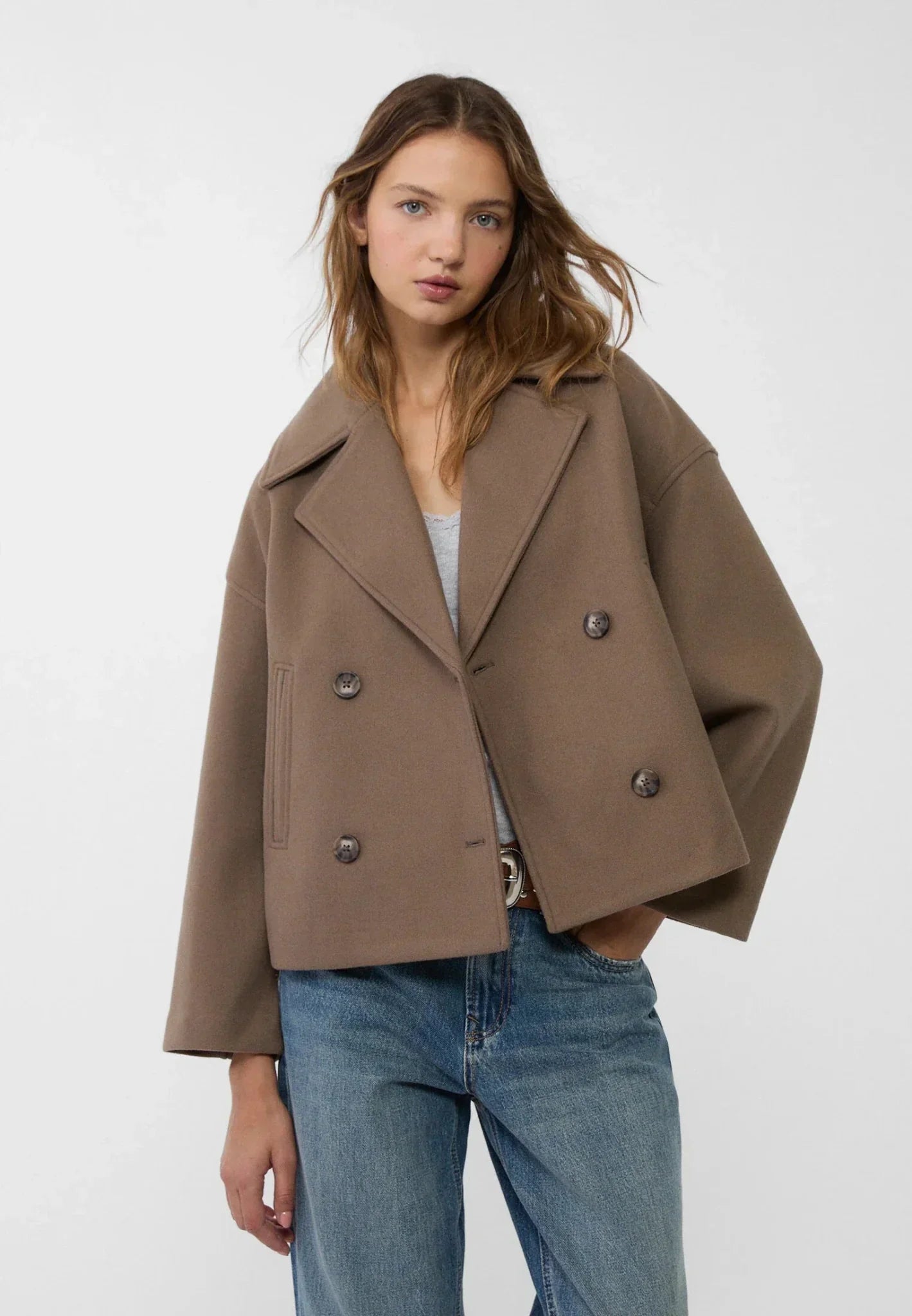 Valerienne – Women’s Cropped Double Breasted Jacket