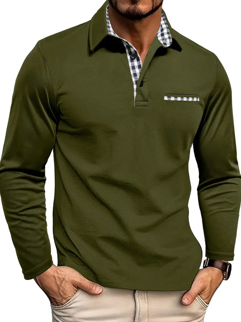 Men’s Long-Sleeved Shirt – Collar and Button Design