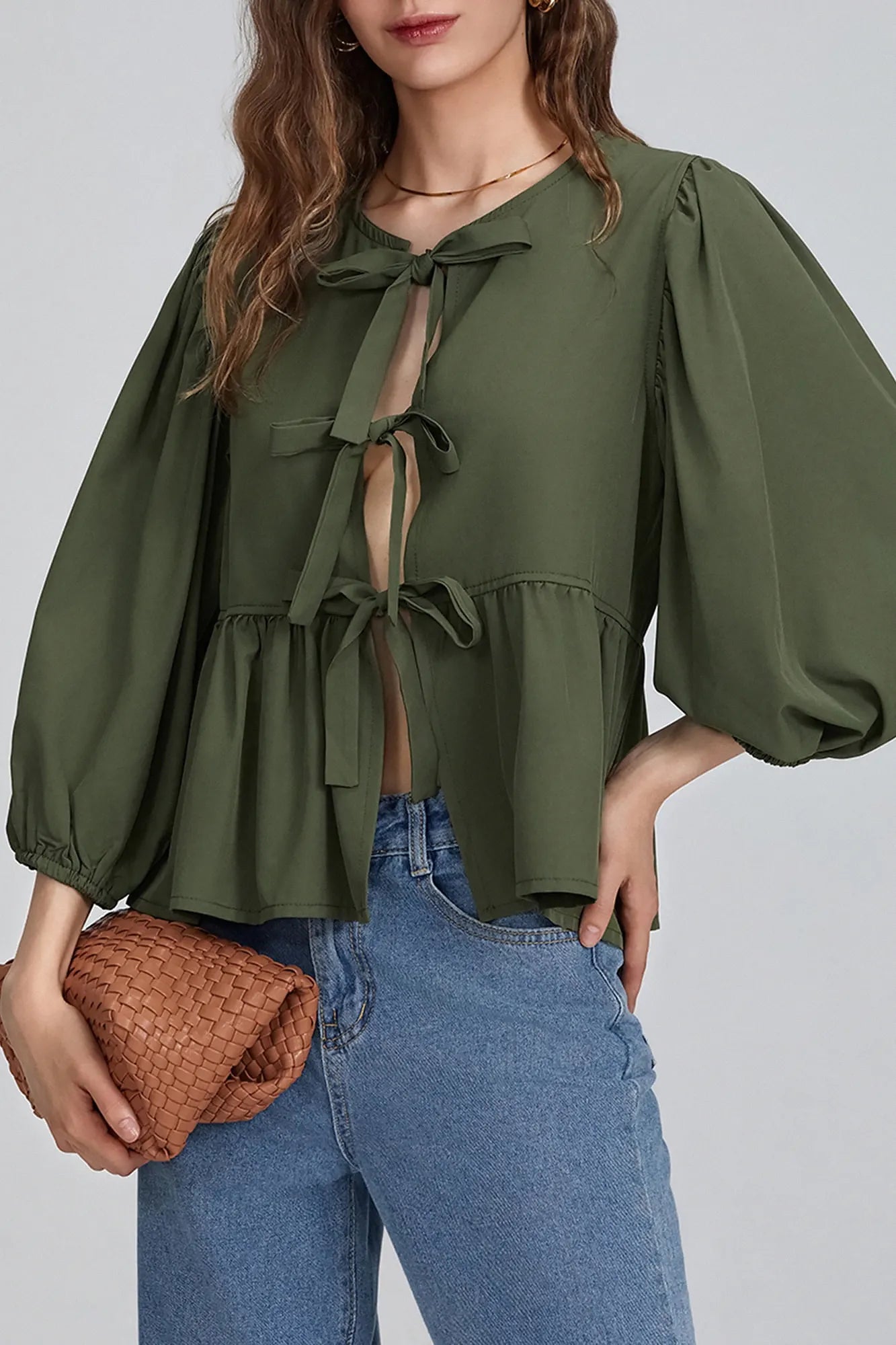 Peplum Blouse | Tie-Front Design | Feminine & Flowy