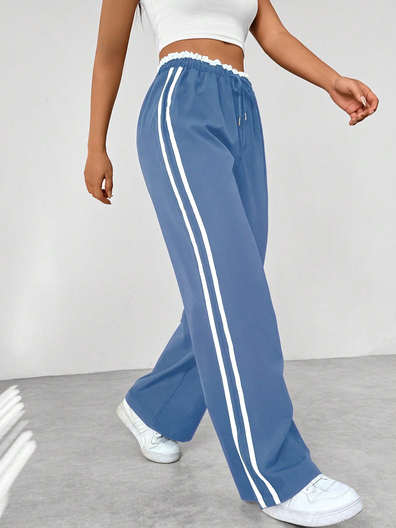 Women’s Wide-Leg Trousers - Full-Length Sports Design