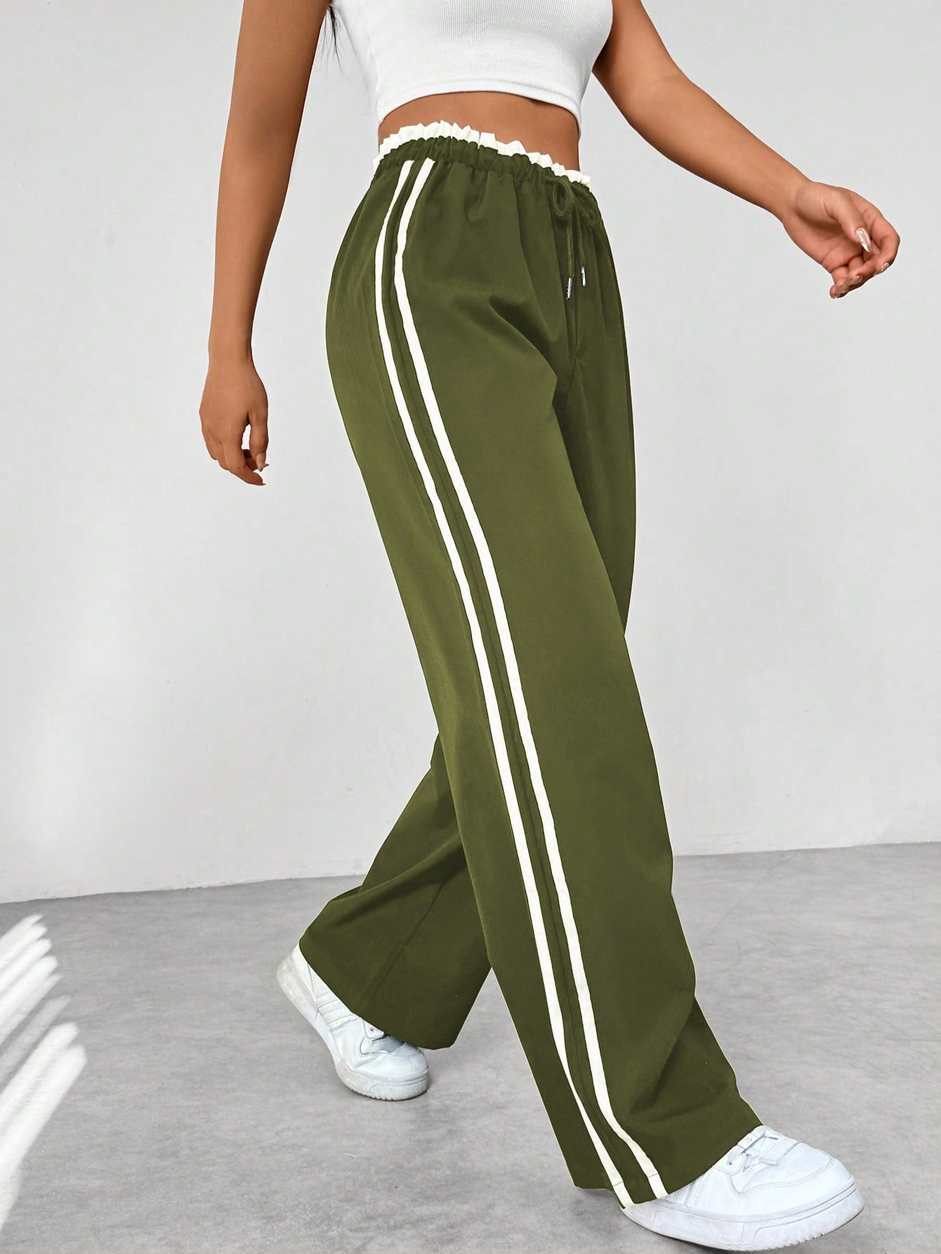 Women’s Wide-Leg Trousers - Full-Length Sports Design