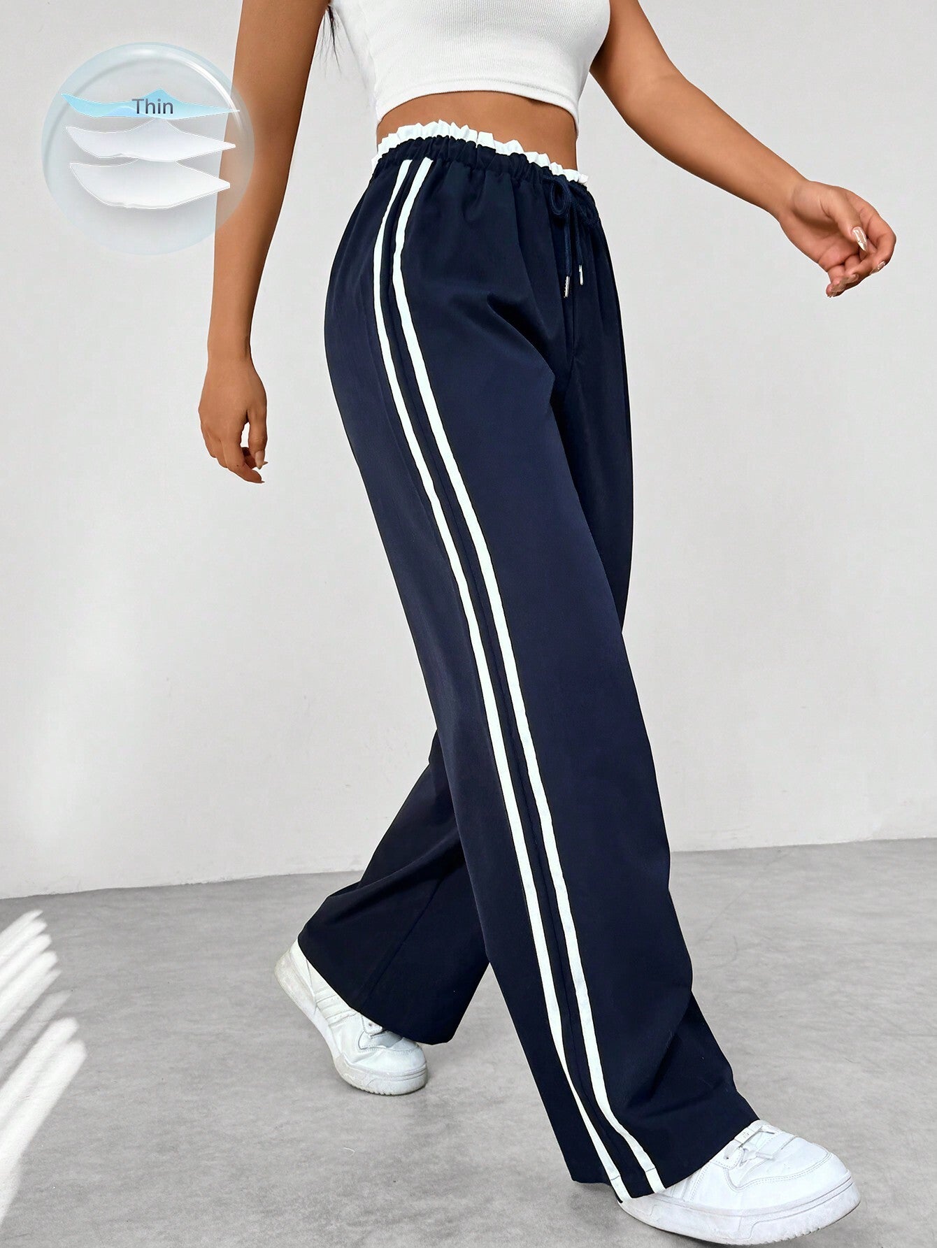 Women’s Wide-Leg Trousers - Full-Length Sports Design